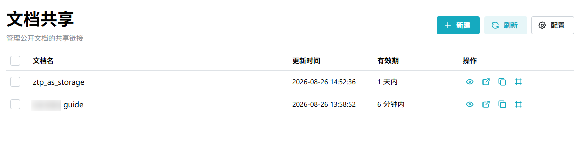 截图：文档共享管理后台