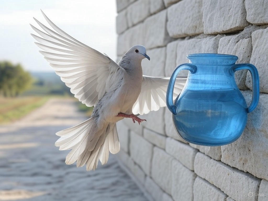 鸽子与壁画